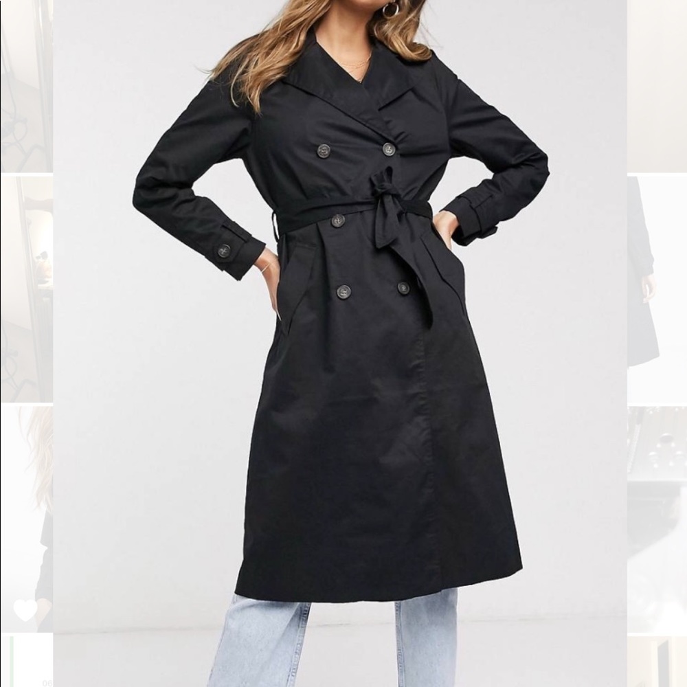 NEW. Black trench coat